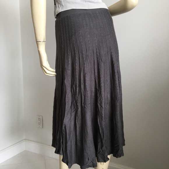 Lapis Gray knit midi skirt with stretchy waistband - Picture 4 of 8